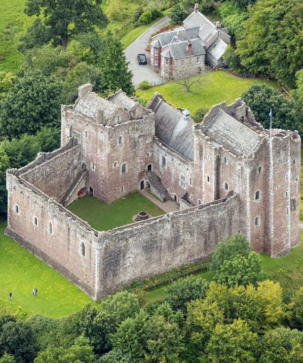 Doune Castle, placed in state care by the 20th Earl of Moray in 1984